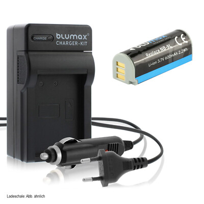 1x Akku + Lader für Canon NB-9L IXUS 1000 1000HS 1100HS 500HS 600 mAh (3,7V)