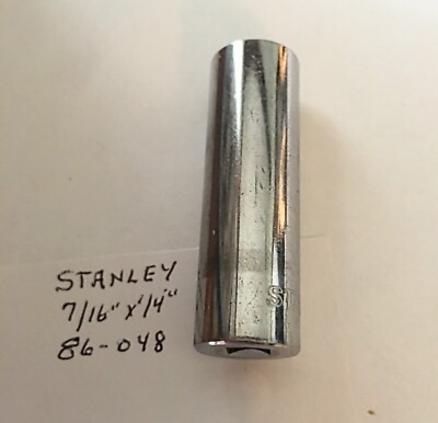 Stanley 7/16" Standard 1/2" Drive 6-Point Chrome Socket – #86-442, SAE, Lifetime Warranty – Free USA Shipping