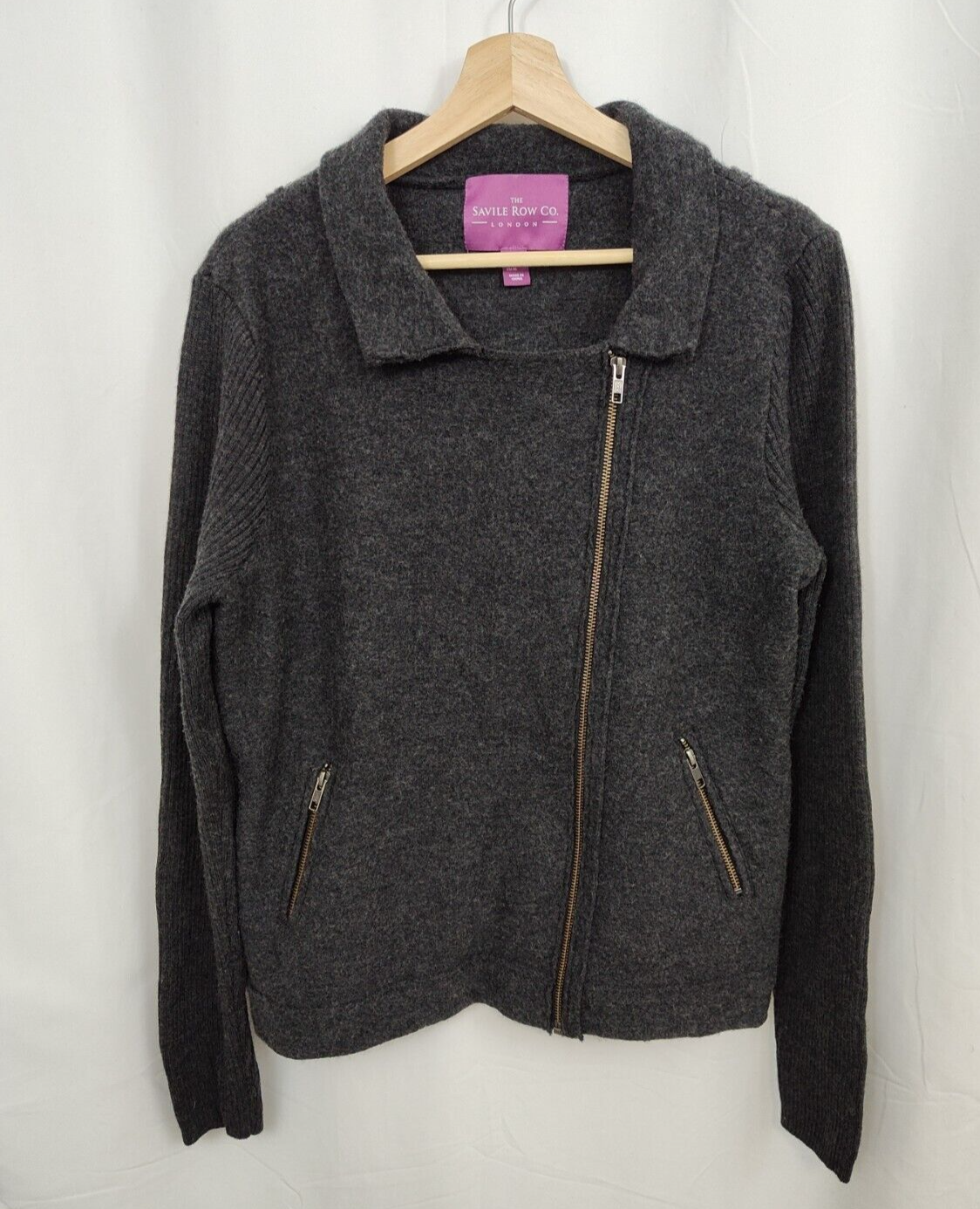 FILA The Savile Row Co Giacca di Lana Feltro Donna XL Grigio Scuro Moto