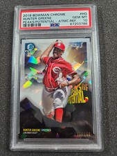 🌟 2018 Bowman Chrome Hunter Greene Peaks Potential ATOMIC REFRACTOR /150 PSA 10