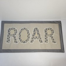 Pottery Barn Kids Roar Lumbar Pillow Sham Lion Safari Jungle Gray/Tan