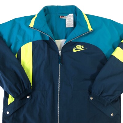 Nike Jacket Mens Large Vintage Multicolor Neon Windbreaker 90's