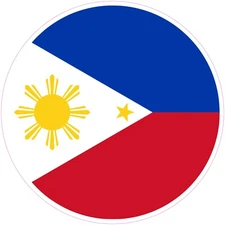 (NOT A PATCH) Philippines Country Round Flag Heat Transfer Vinyl Iron On HTV