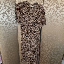 Anthropologie Brown Black Mackenzie Leopard Animal Print Shift Dress Size XXS