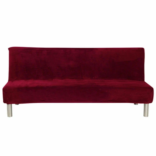 Neu Plüsch Armlos Schlafsofa Bezug Stretch Rutschfest Klappcouch Futon Schutz - Bild 40 von 78