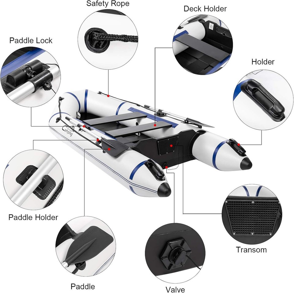 10FT Inflatable Boat,Inflatable Raft Sport Tender Dinghy,Rescue Diving ...