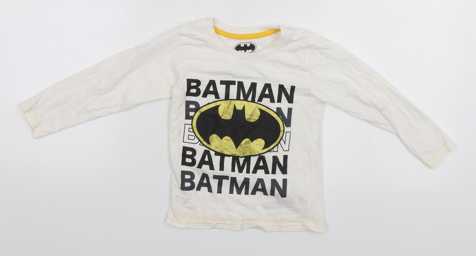 Batman Boys White Cotton blend T-Shirt Size 2 Years - Batman