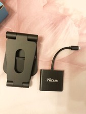 Nintendo switch hdmi adapter and stand set 2pcs black