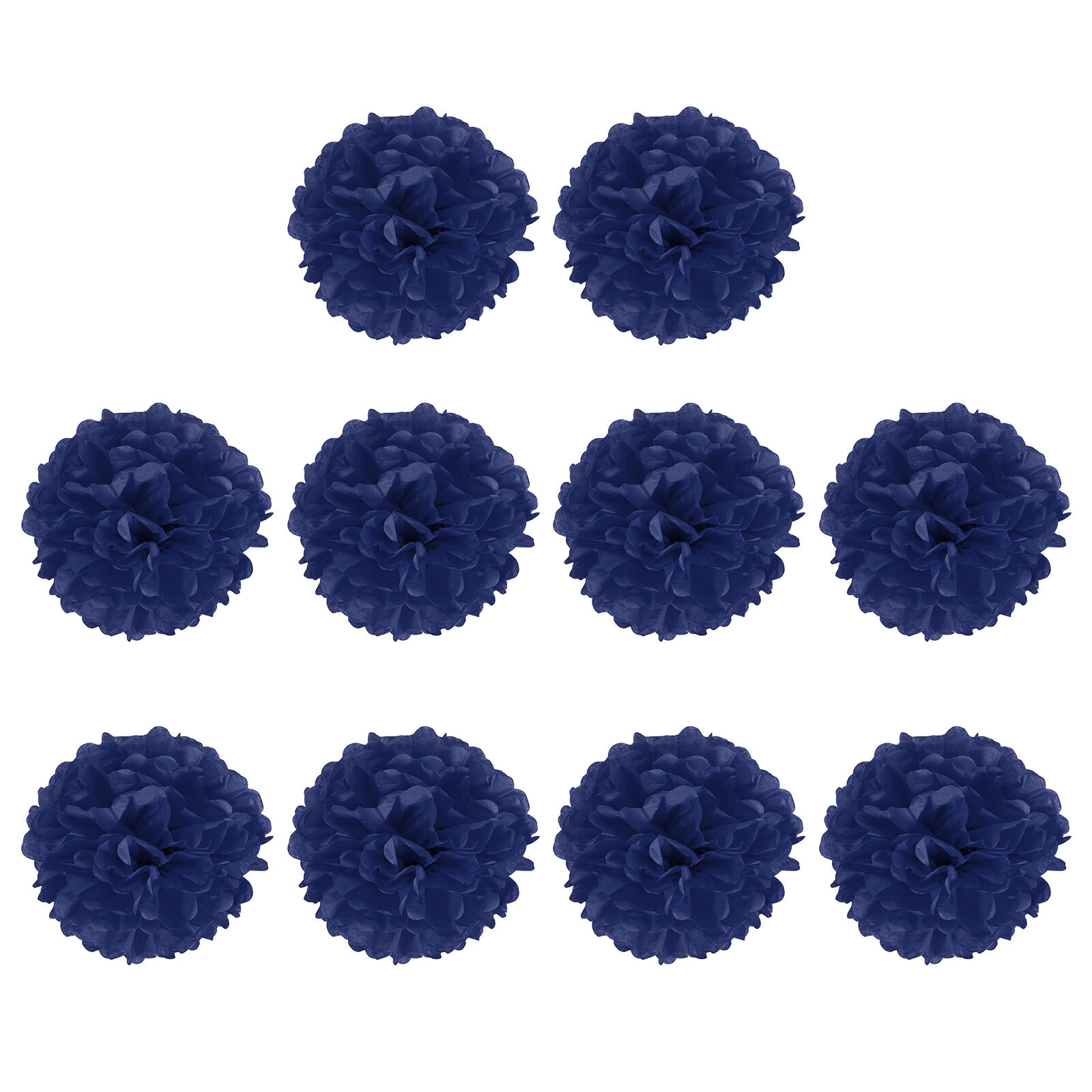 10pcs Tissue Paper Pom Poms 10 Inch Tissue Paper Flowers, Navy Blue
