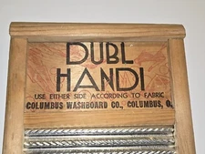 Vintage Small Dubl Handi Columbus Washboard Co. Double Sided Hand Cleaning Tool