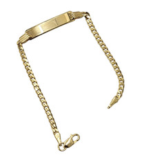 Real 14K Yellow Gold Baby's Id Bracelet, 5''In ,2.7 Grams.