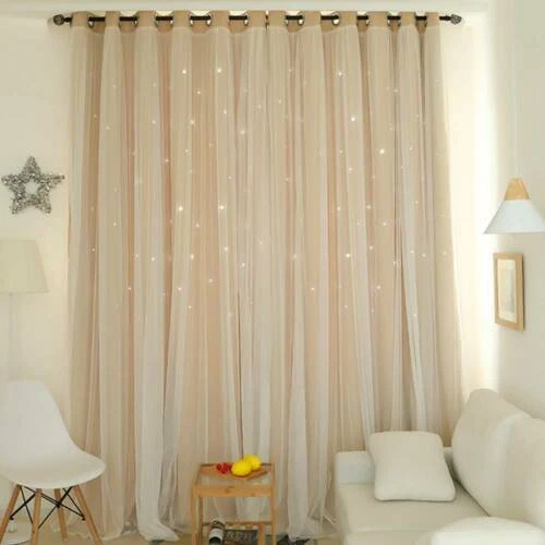Beige Gardinen- & Querbehang-Set
