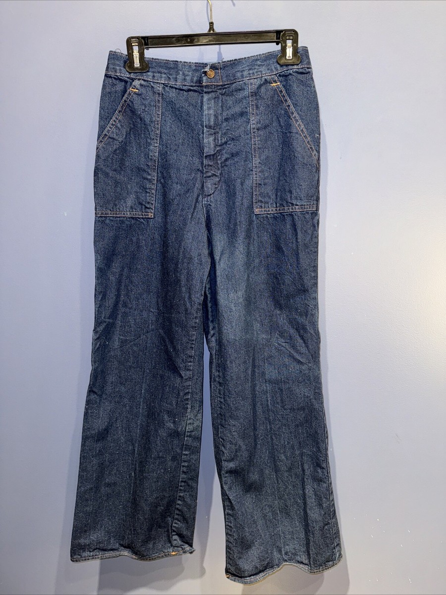 28 X 28 Cotton Denim Blue Jeans Vintage 1960 USA #42 Talon Zip