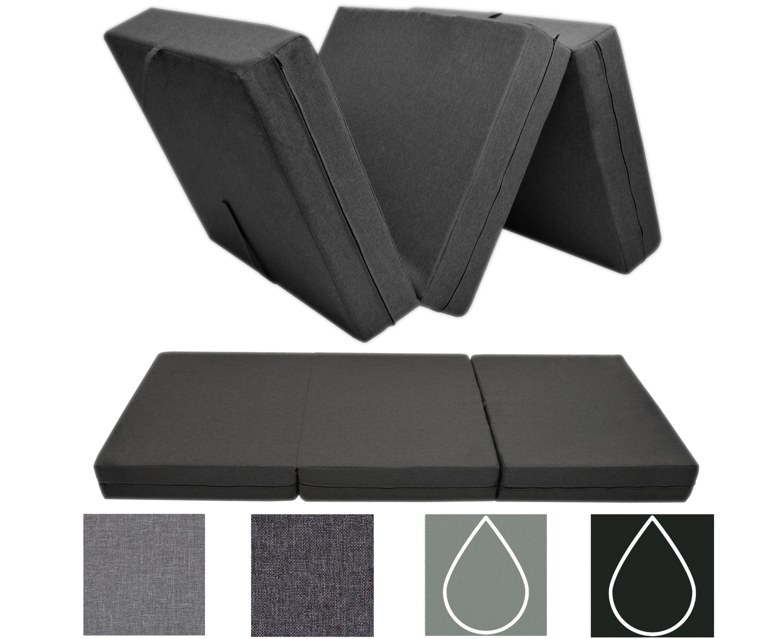 POKAR Colchón Plegable 3 Piezas Colchón Plegable Colchón de Invitados Cama de Campo Cama Plegable