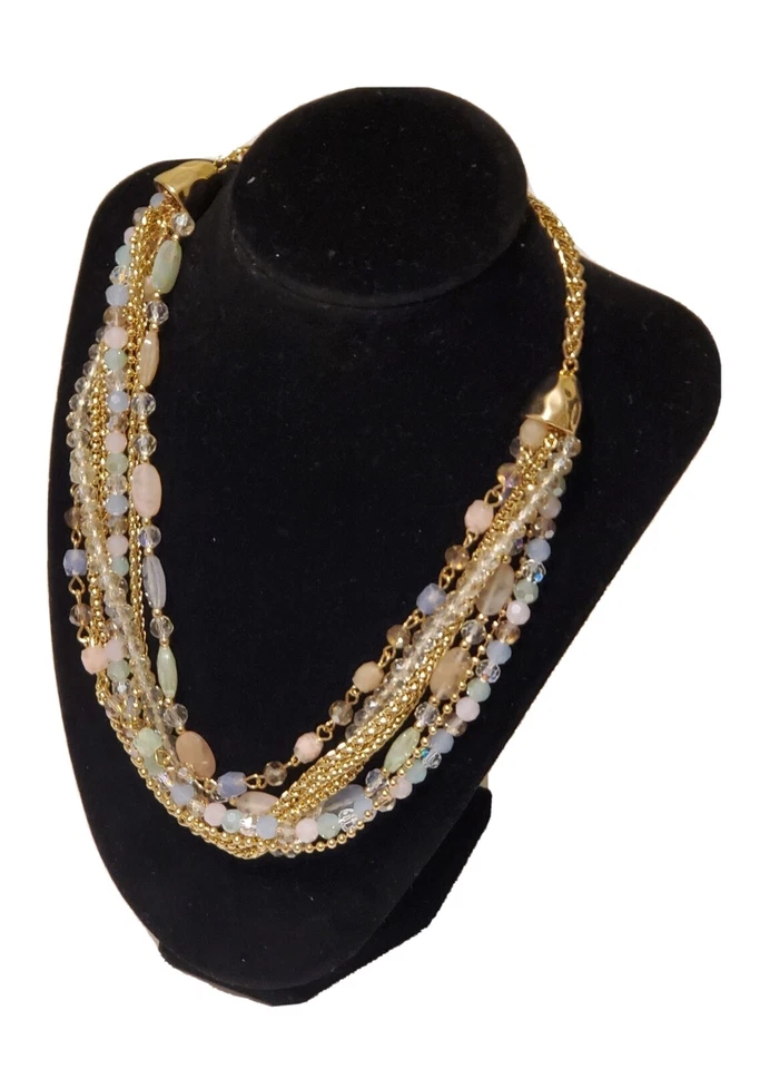 Style Co Link & Beaded Multi-Chain Statement Necklace, 30" + 3" extender - Image 3 of 4