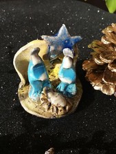 Presepe Capanna con Natività CERAMICA RAKU 6x5 cm  REALIZZATO  DIPINTO A MANO