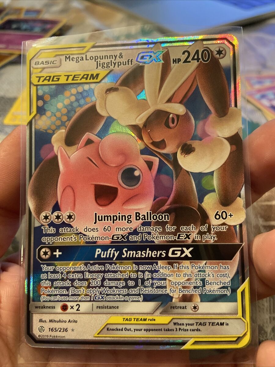 Ultra Rare Holo Mega Lopunny & Jigglypuff GX 165/236 FULL Ultra Rare Holo Mega Lopunny & Jigglypuff GX 165/236 FULL