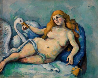 12563.Room Wall Poster.Interior art design.Paul Cezanne painting.Leda and Swan