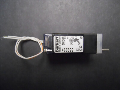 Burkert Type 0127 24VDC 2/2-Way Solenoid Valve P/N: 455396