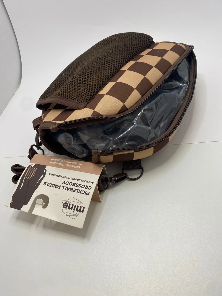 Pickleball Paddle Crossbody Bag by MINE Checkered Contemporary Sports Bag
