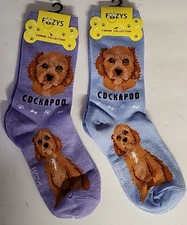 FOOZYS CANINE COCKAPOO DOG SOCKS DRESS CASUAL UNISEX SOX PUPPY PET 2 PAIR NEW