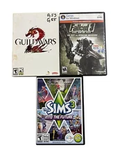 Fallout 3 -Guild War 2 -The Sims 3 Expansion Pack PC  DVD Games W/Manual & Key