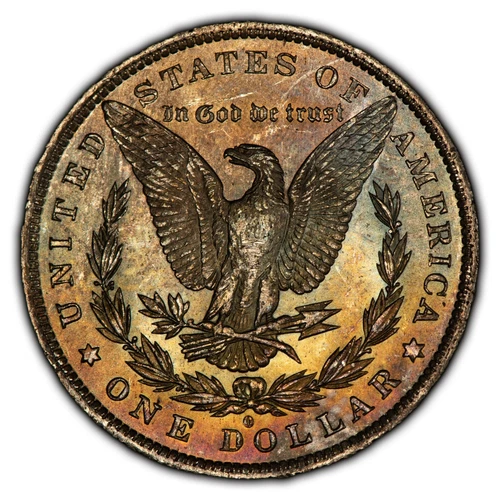 1883-O $1 Morgan Silver Dollar - Luster - PQ Rainbow Toning - BU - SKU-D2762