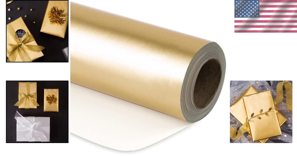 Luxe Gold Metallic Gift Wrap Paper - 30 Inches x 100 Feet - Image 2 of 4