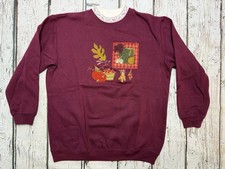VTG Fall Themed Pumpkins Corn Leaves Harvest Bobbie Brooks Crewneck Sweatshirt