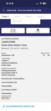 Linkin Park Ticket  für den 03.06.2026 in Hamburg