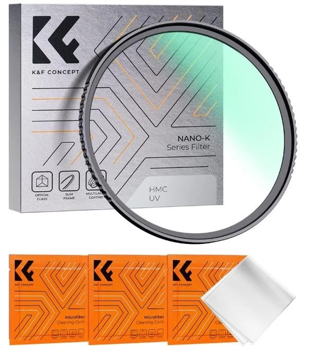 K&F Concept NANO-K Series Filter, HMC, CPL, 82mm, mit Reinigungstücher,