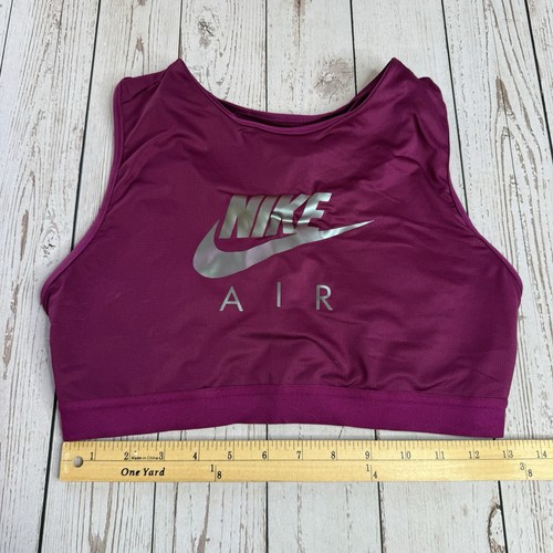 Nike Air Sports Bra Womens Size Large Purple Silver DriFit Logo - Picture 3 of 9