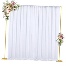10x10 FT Backdrop Stand Heavy Duty Pipe and Drape 10 FT x 10 FT Gold-10FT-E