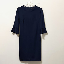 Banana Republic Dress 10 Navy Ponte Flutter Sleeve Party Cocktail Sheath NEW
