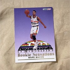 Fleer 1992-93 Rookie Sensations Mark Macon #6 Denver Nuggets Basketball Card. rookie card picture