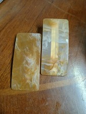 Vintage Lucite Hair Barrettes Retro Abstract Tortoiseshell 80s 90s Clips