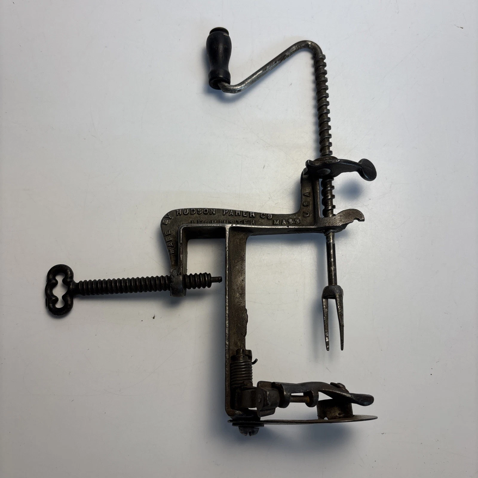Vintage Hudson Parer Co Apple Peeler Corer Clamp On Leominster MA USA