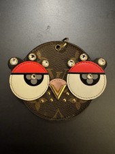  RARE Louis Vuitton Key Ring Bag Charm Owl Head Studs 1050 MSRP