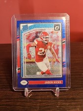 2024 OPTIC JADEN HICKS RATED ROOKIE BLUE GLITTER PRIZM SSP CASE HIT CHIEFS