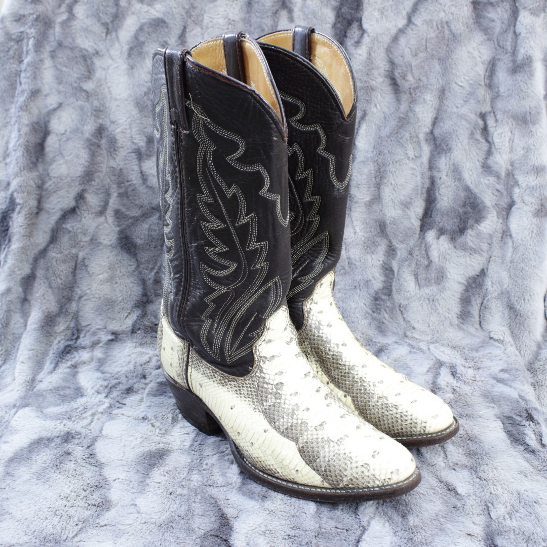 DOUBLE H Exotic Python Western Cowboy Boot Men's … - image 1