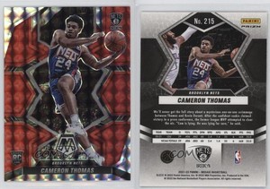 2021-22 Panini Mosaic Rookies Red Mosaic Prizm Cameron Thomas #215 Rookie RC