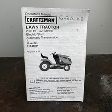 CRAFTSMAN Lawn Tractor OPERATOR'S / OWNER'S MANUAL 917.28834