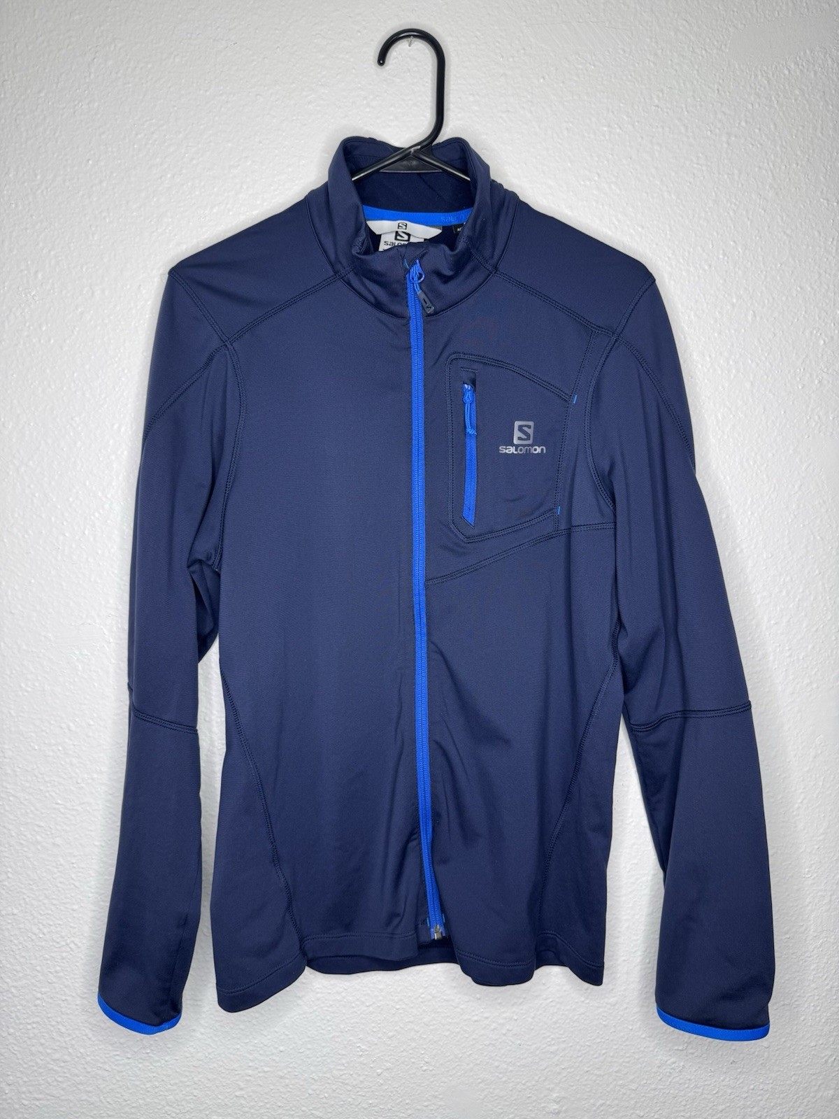 Salomon giacca pile full zip blu navy ActiTherm uomo piccolo strato medio outdoor