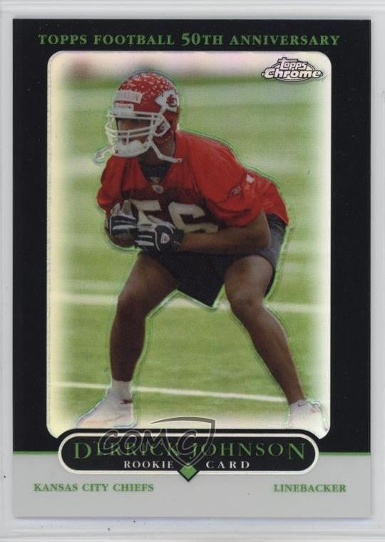 2005 Topps Chrome Black Refractor 38/100 Derrick Johnson #218 Rookie RC 0ii1