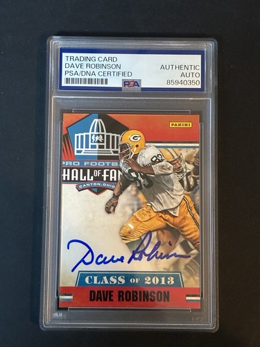2013 Panini DAVE ROBINSON Auto Canton HOF Green Bay Packers Hall Of Fame PSA DNA