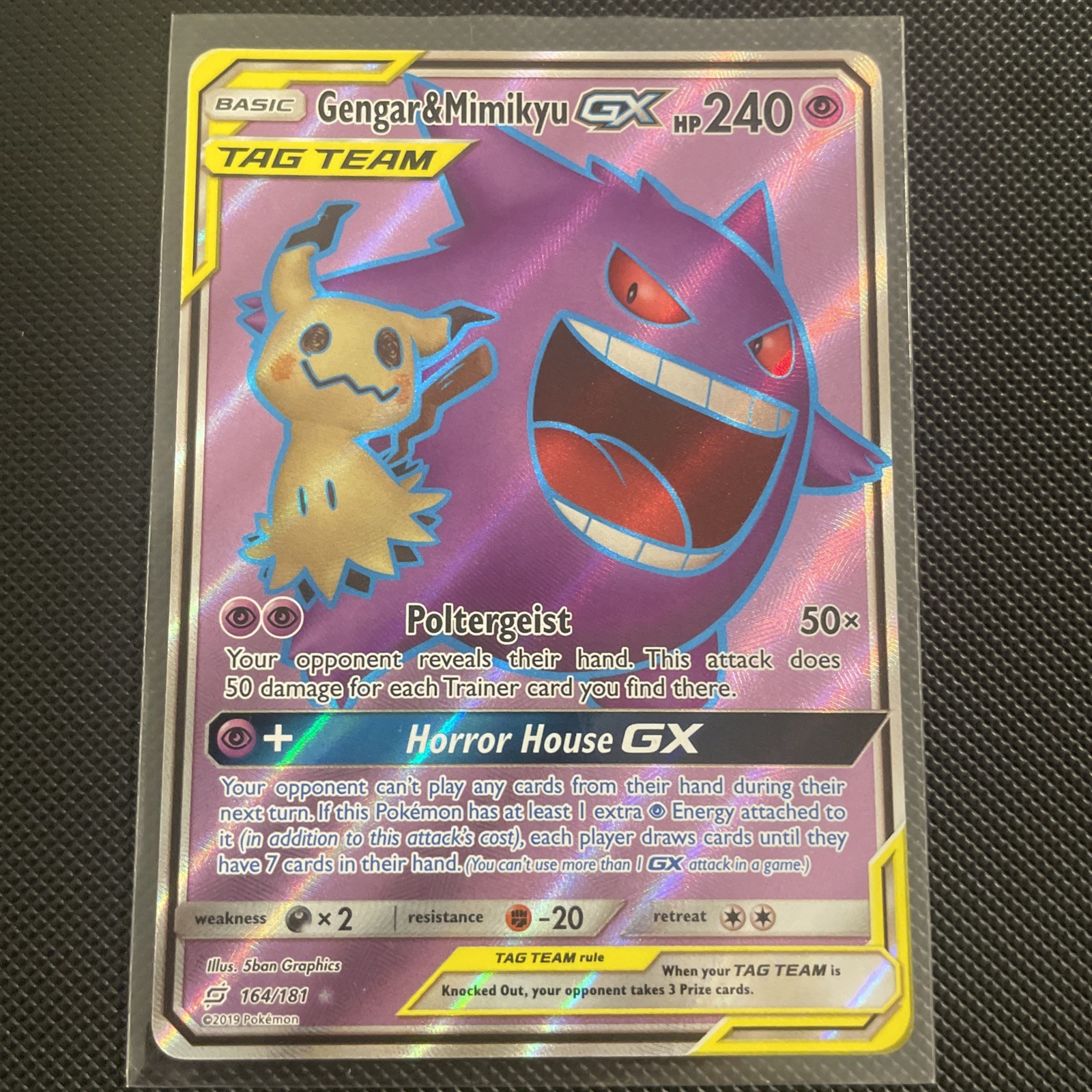 Pokémon TCG - Gengar & Mimikyu GX - 164/181 Holo Ultra Rare - SM: Team Up - NM