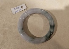 Certified Natural Burma Grade A Jadeite Jade Bangle White Green 55 mm