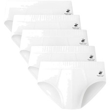 Men Brief 5-Pack Comfort Flex Waistband White FreshIQComfortSoft