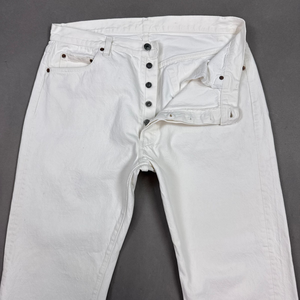 【USA製】80s Levi's 501 ホワイト W38L30 Vintage Levis 501 Jeans Mens 36x30 White 80s Made In USA Button