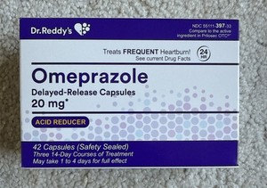 Dr Reddy’s Omeprazole, 20 mg Delayed-Release Acid Reducer84 Cap.Exp 9/26. 2 Pks